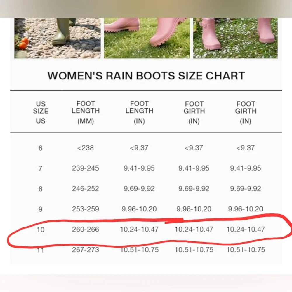 HISEA Women's Short Waterproof Rain Boots - Black